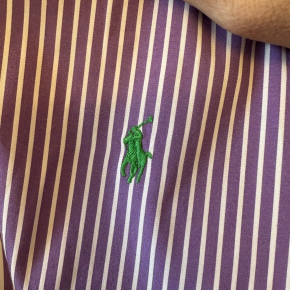 Ralph Lauren Classic Fit Men's Purple Striped Shirt XL - Picture 3 of 6